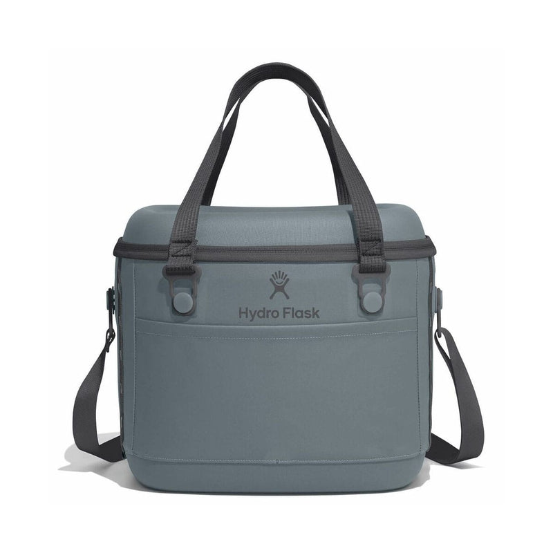 Load image into Gallery viewer, Blue-grey cooler bag with Hydro Flask logo on a white background
