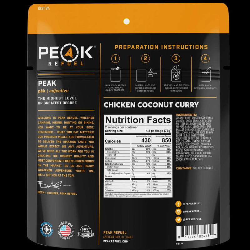 Load image into Gallery viewer, Peak Refuel Chicken Coconut Curry
