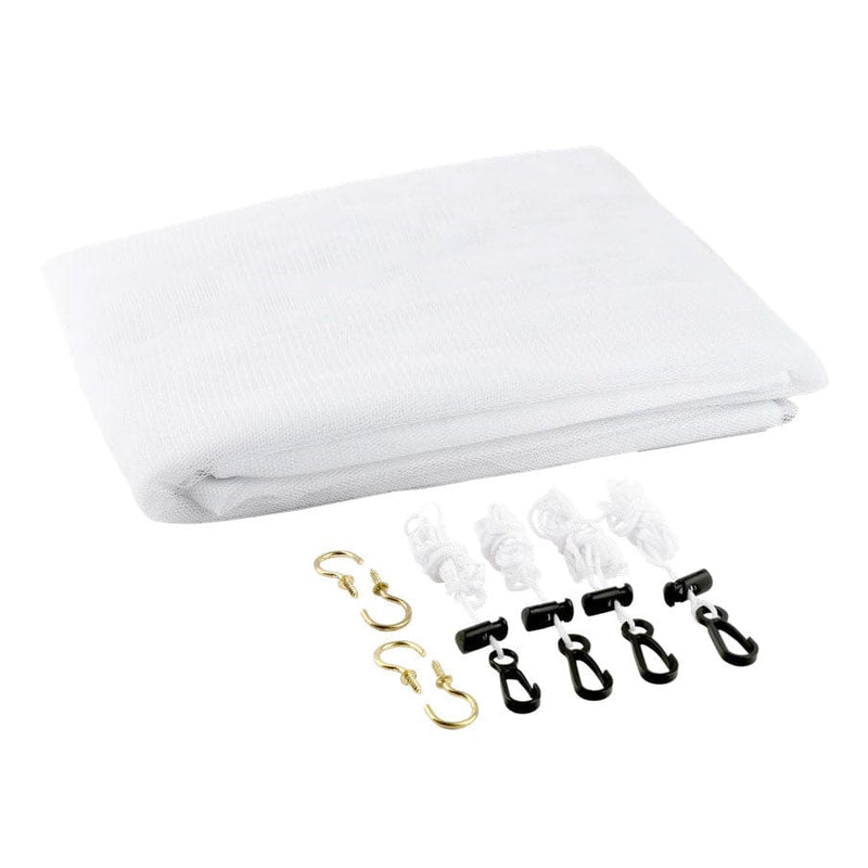 Load image into Gallery viewer, White curtain with hooks and clips on a white background
