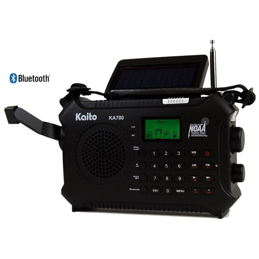 Kaito KA700 Voyager AM/FM NOAA Weather Radio Recorder with Bluetooth, Dynamo & Solar