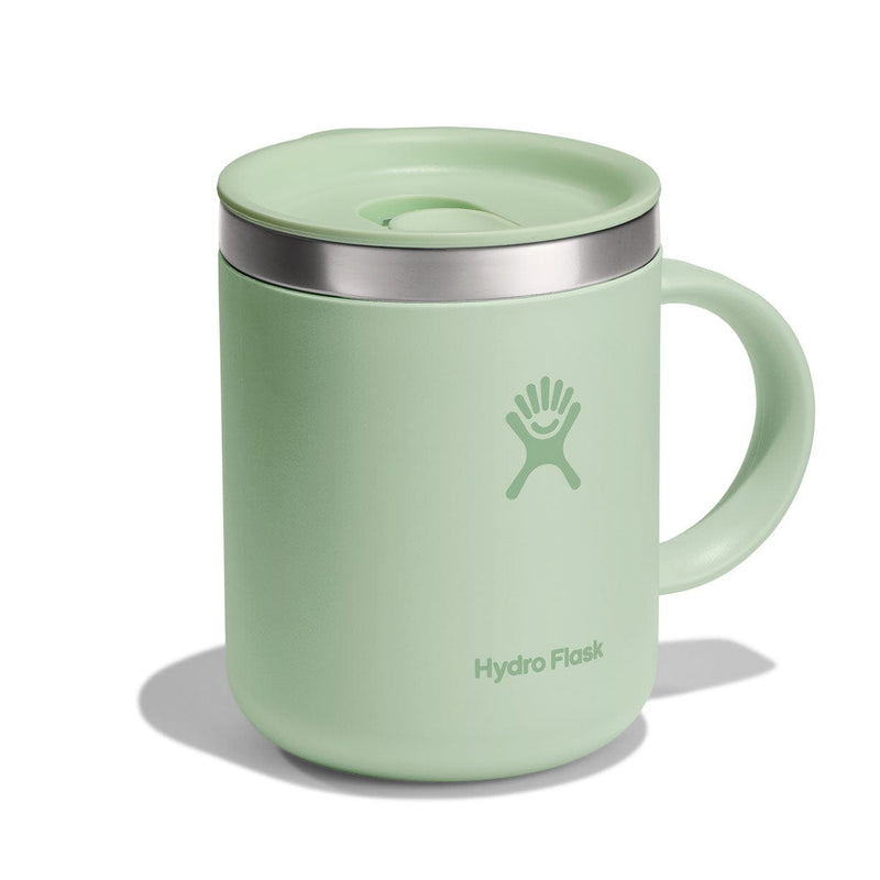 Load image into Gallery viewer, Light green Hydro Flask mug with silver lid on a white background
