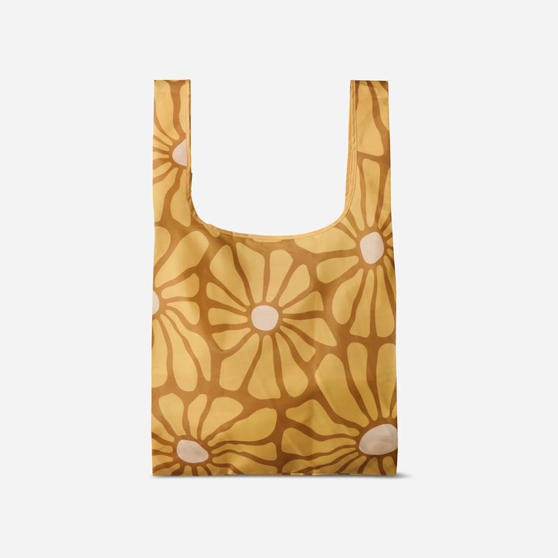 Load image into Gallery viewer, Reusable bag with a floral pattern on a white background

