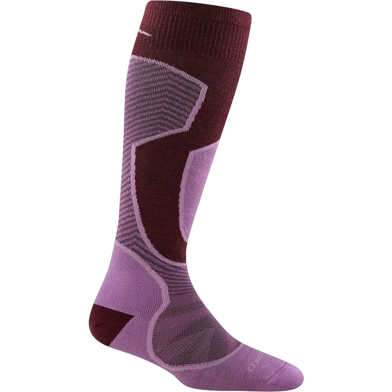Load image into Gallery viewer, Purple and brown knee-high sock on a white background

