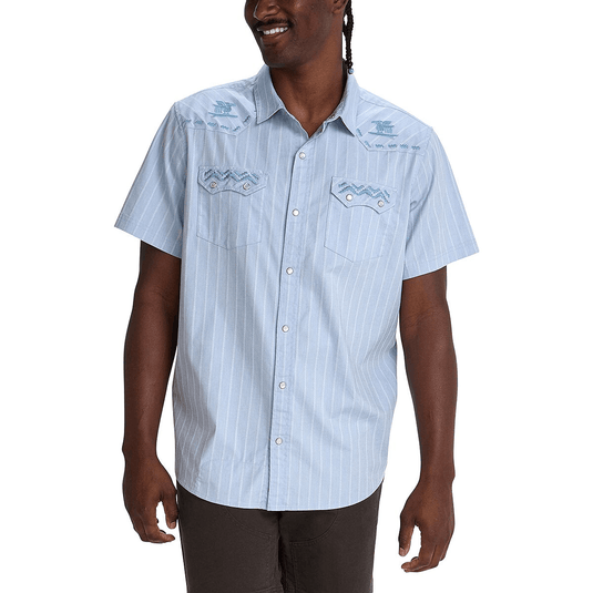 Howler Brothers Crosscut Deluxe Snapshirt - Surfbird Sky Oxford Dobby