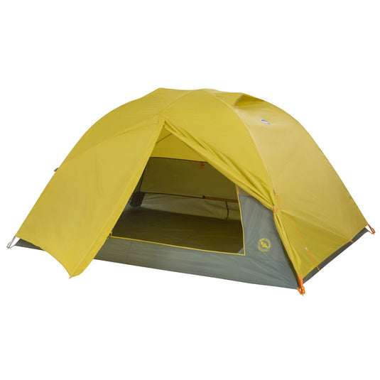Yellow camping tent on a white background